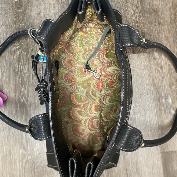 ooney & Bourke East West Tassel Black Leather Shoulder Purse Bag - Picture 3 of 4